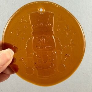 Blenko Glass 2024 Nutcracker Suncatcher Amber Medallion‎ Signed Ornament